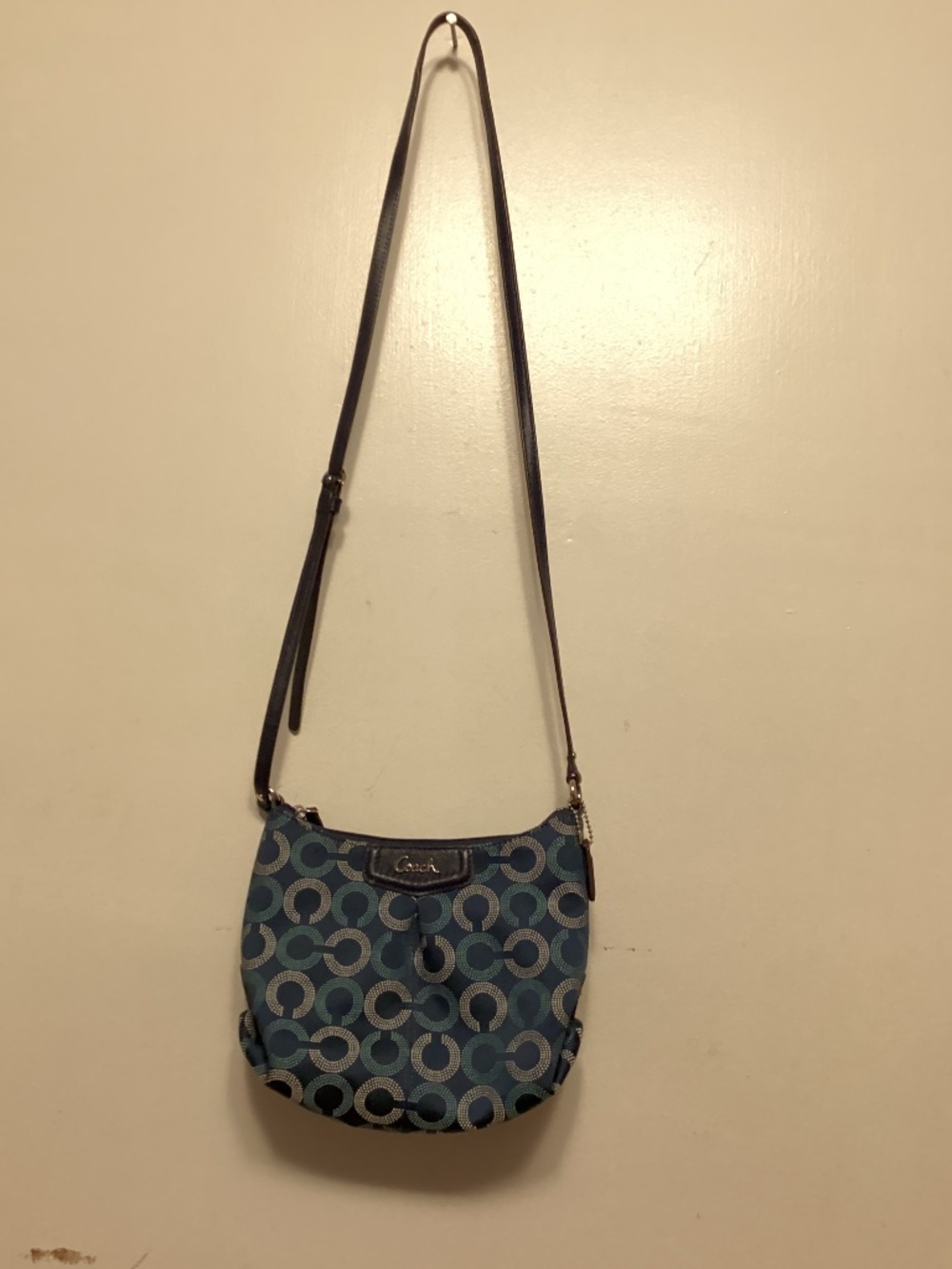 Coach fabric with C in various color with long strap